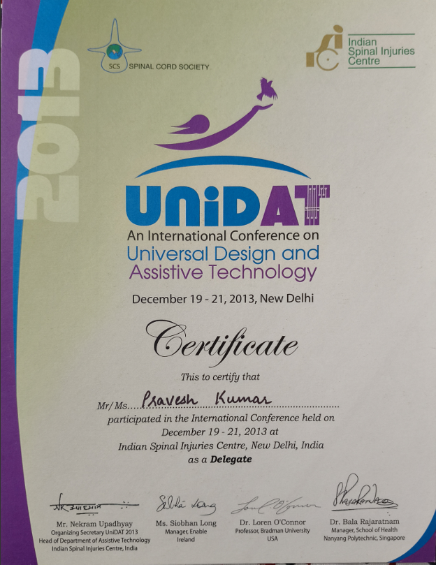 Physio Connect 2018 Certificate
